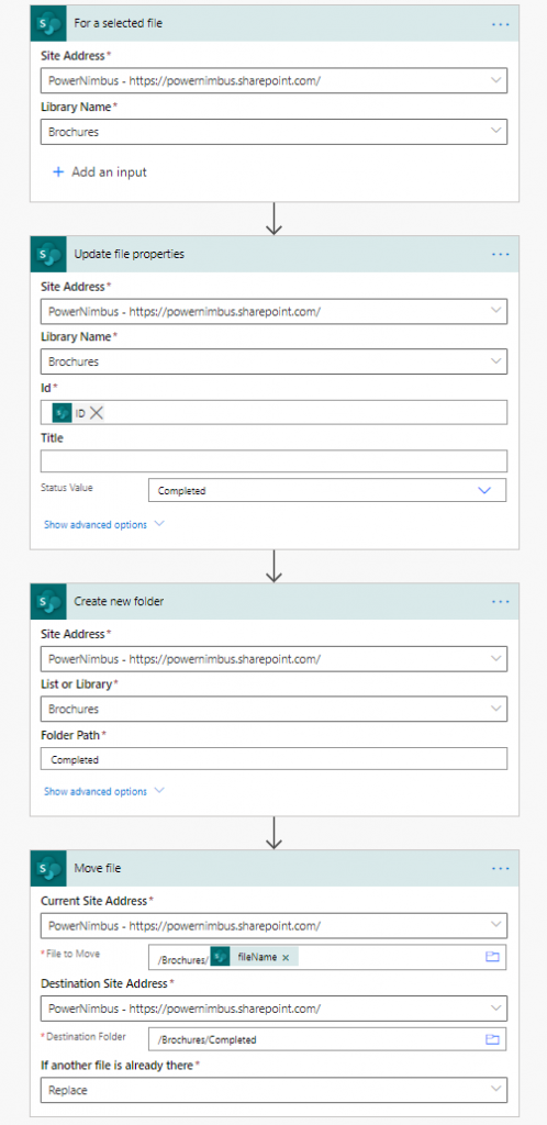 Flow actions